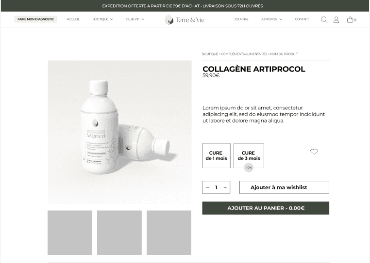 Terre & Vie — boutique en ligne de produits naturels créée par Studio Dahu