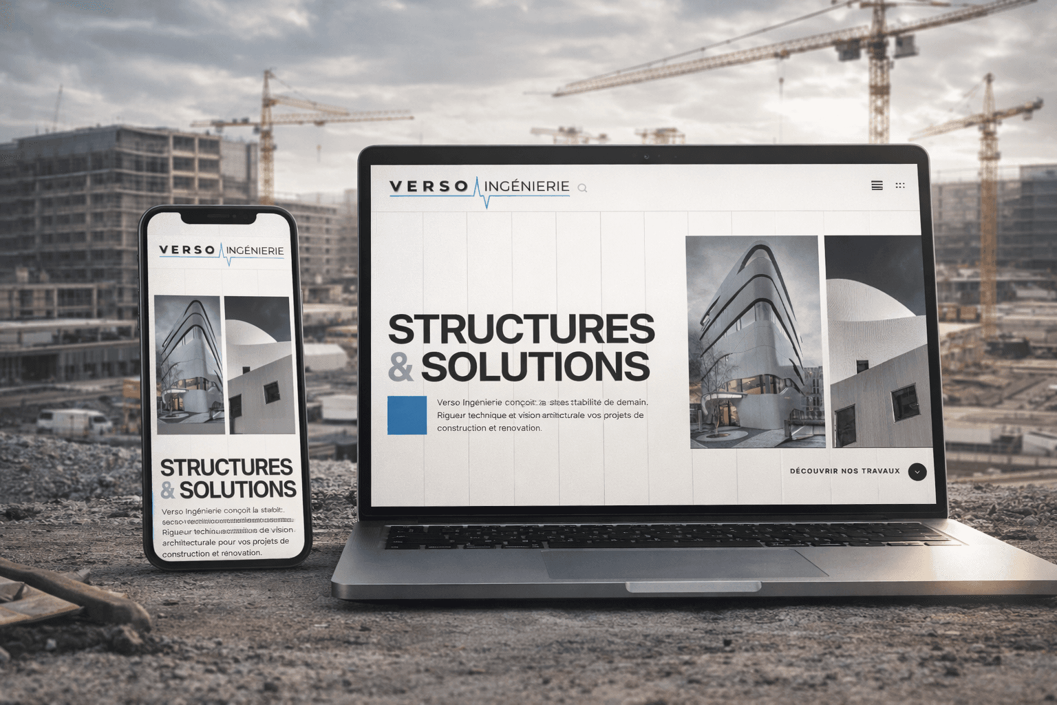 Site web Verso Ingénierie — bureau d'études génie civil à Genève