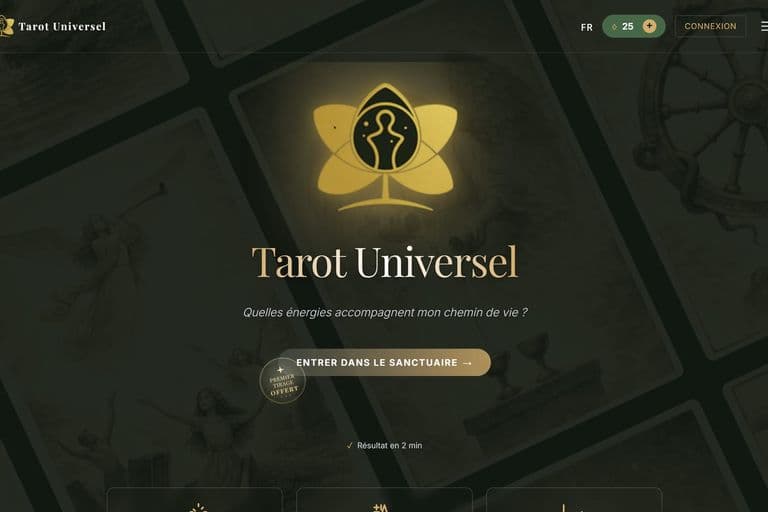 Tarot Universel — Tirage de Tarot de Marseille assisté par IA — aperçu du site
